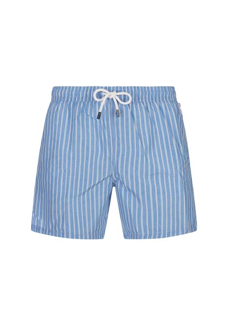 Sky Blue Striped Swim Shorts FEDELI | 00318-C099912