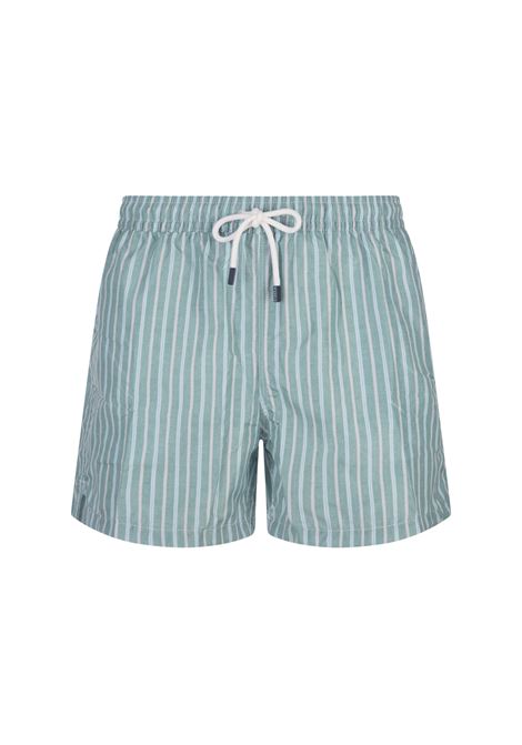 Green Striped Swim Shorts FEDELI | 00318-C099914