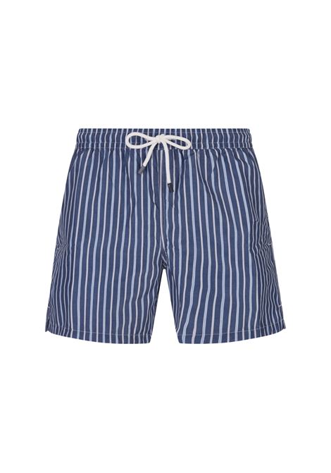 Dark Blue Striped Swim Shorts FEDELI | 00318-C099916