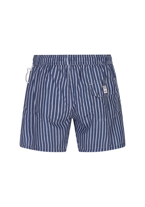 Dark Blue Striped Swim Shorts FEDELI | 00318-C099916
