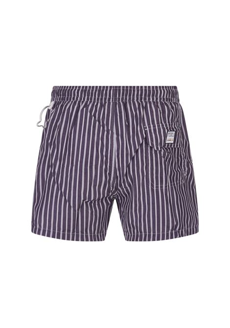 Burgundy Striped Swim Shorts FEDELI | 00318-C099917