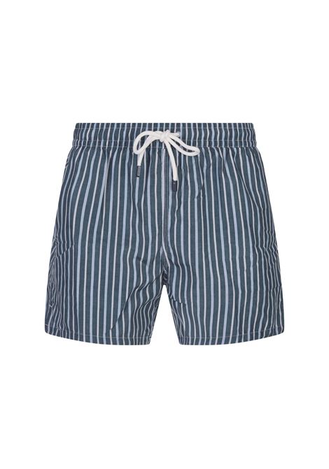 Navy Blue Striped Swim Shorts FEDELI | 00318-C099918
