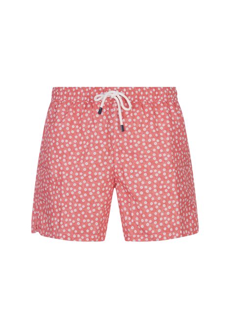 Red Swim Shorts With Micro Daisy Pattern FEDELI | 00318-C100003
