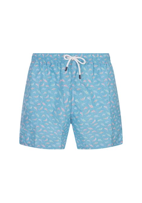 Swim Shorts Celesti Con Pattern Delfini Colorati FEDELI | 00318-C100924