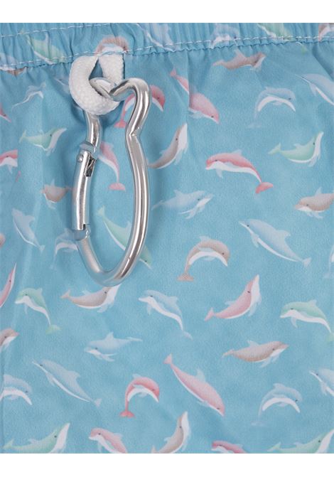 Swim Shorts Celesti Con Pattern Delfini Colorati FEDELI | 00318-C100924