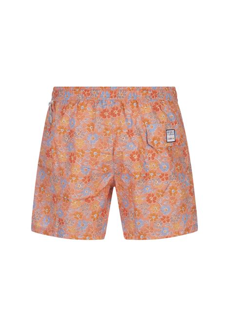 Swim Shorts Arancioni Con Pattern Di Fiori Multicolor FEDELI | 00318-C101183