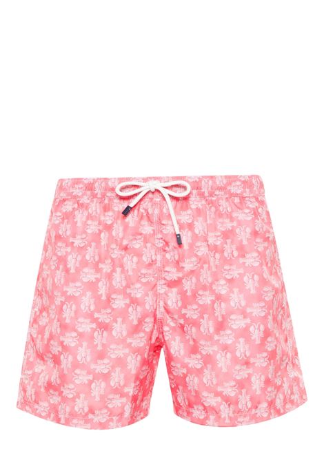 Pink Swim Shorts With Lobster Pattern FEDELI | 00318-C101243