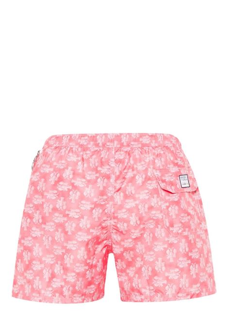 Pink Swim Shorts With Lobster Pattern FEDELI | 00318-C101243