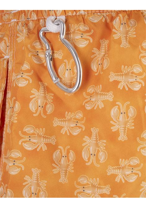 Orange Swim Shorts With Lobster Pattern FEDELI | 00318-C101246