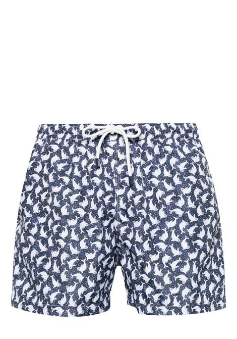 Swim Shorts Blu Con Pattern Foche FEDELI | 00318-C101252
