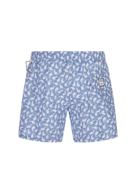 Light Blue Swim Shorts With Seals Pattern FEDELI | 00318-C101257
