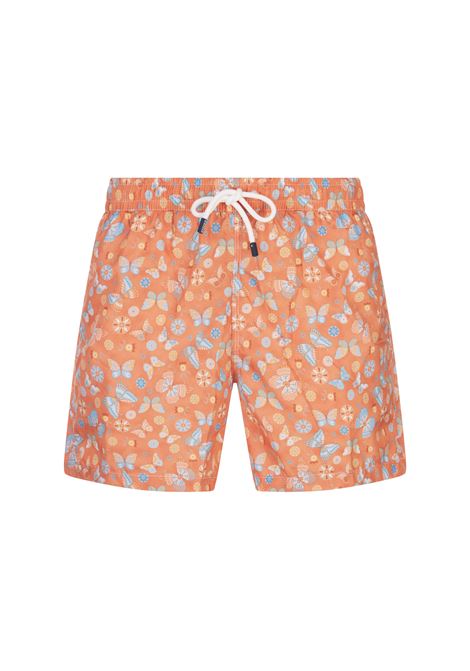 Orange Swim Shorts With Butterfly Print FEDELI | Swimwear | 00318-C101262