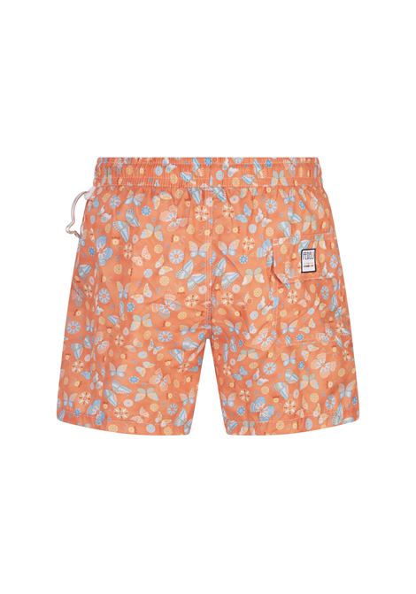 Orange Swim Shorts With Butterfly Print FEDELI | 00318-C101262