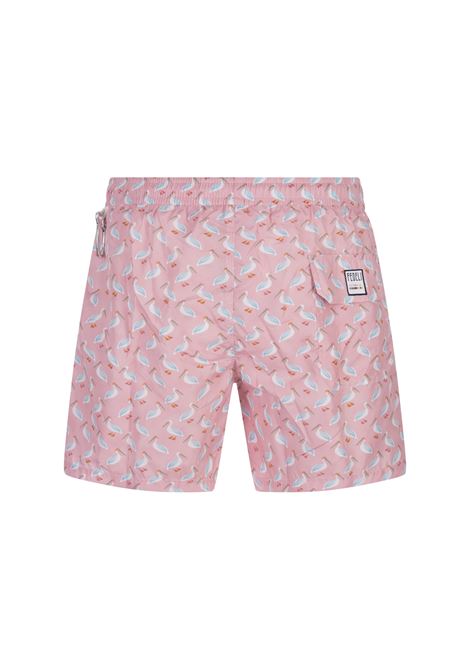 Pink Swim Shorts With Pelican Pattern FEDELI | 00318-C102346