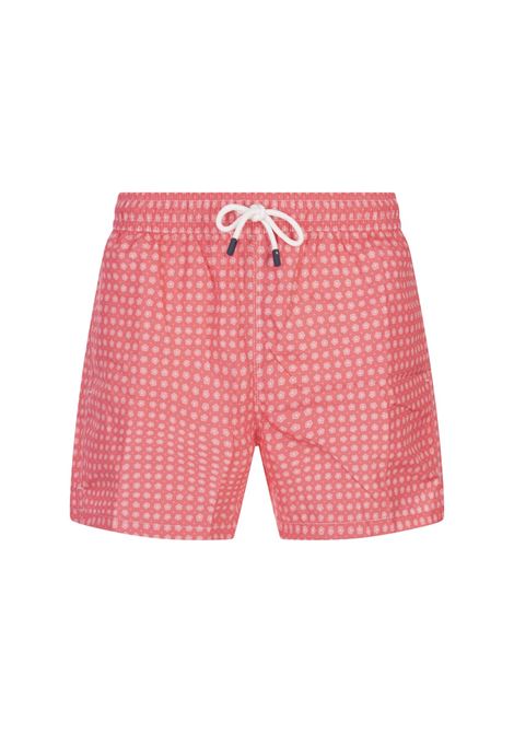 Red Swim Shorts With Micro Flower Pattern FEDELI | 00318-C102363