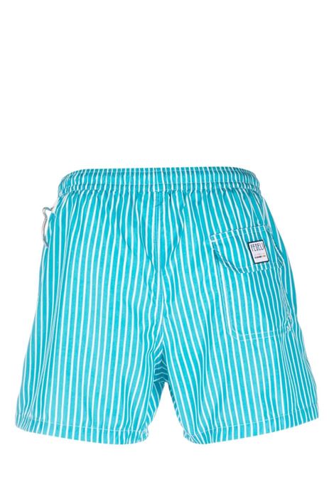 Light Blue and White Striped Swim Shorts FEDELI | 00318-I175341