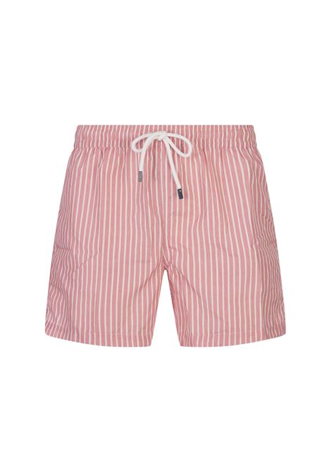 Pink and White Striped Swim Shorts FEDELI | 00318-I175344