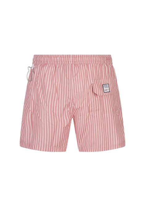 Pink and White Striped Swim Shorts FEDELI | 00318-I175344