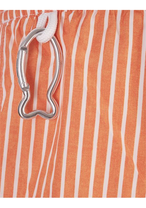 Orange and White Striped Swim Shorts FEDELI | 00318-I175347