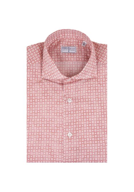Sean Shirt In Pink Printed Panamino FEDELI | Shirts | 00512-I175364