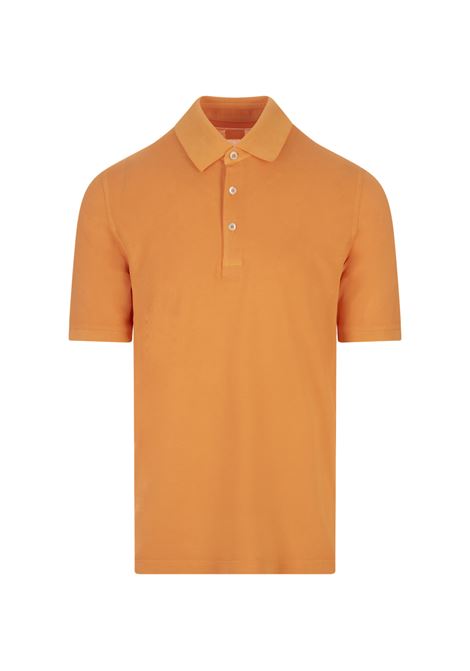 Orange Light Cotton Piquet Polo Shirt FEDELI | 0108199