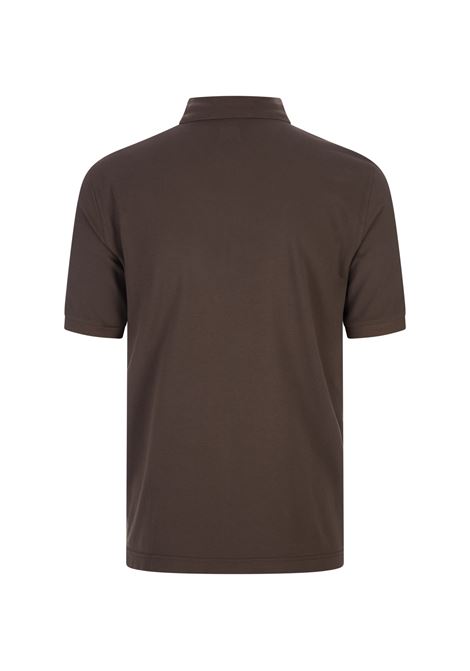 Brown Cotton Pique Polo Shirt FEDELI | 010843