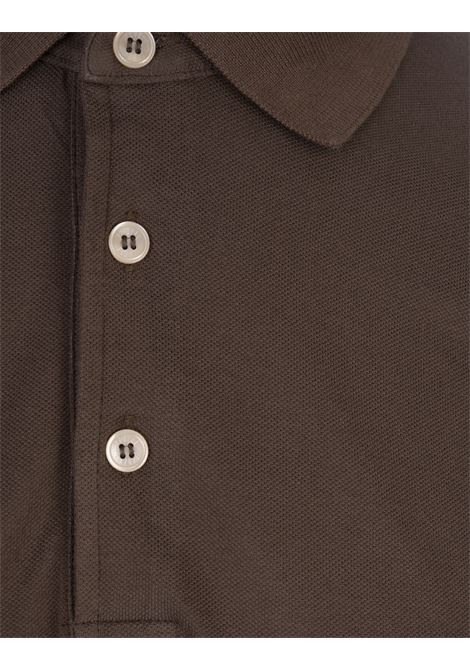 Brown Cotton Pique Polo Shirt FEDELI | 010843