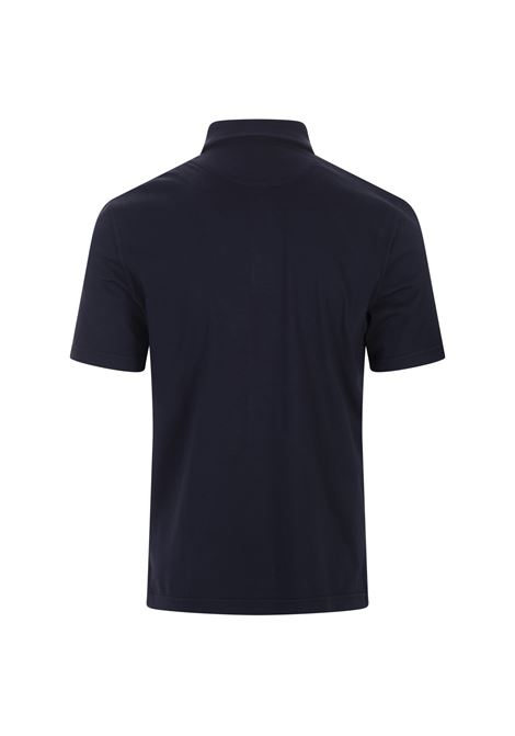 Dark Blue Light Cotton Piquet Polo Shirt FEDELI | 0110626