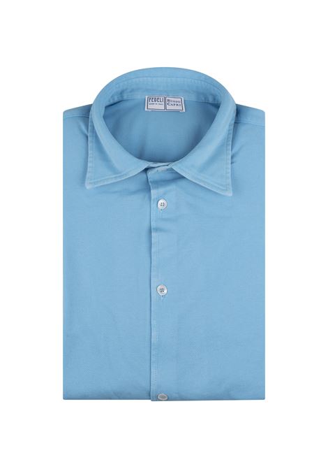 Teorema Shirt In Sky Blue Cotton Piqu? FEDELI | 0283155