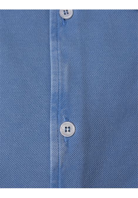 Camicia Teorema In Piquet Di Cotone Blu Ceruleo FEDELI | 028321