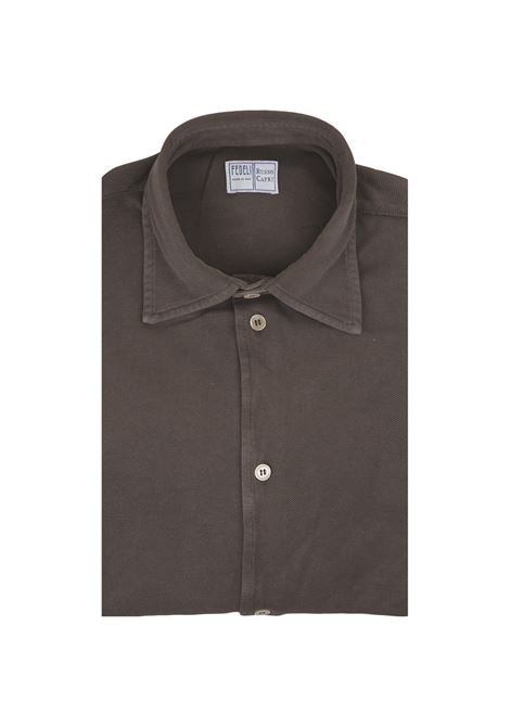 Shirt In Brown Cotton Piqu? FEDELI | Shirts | 028343