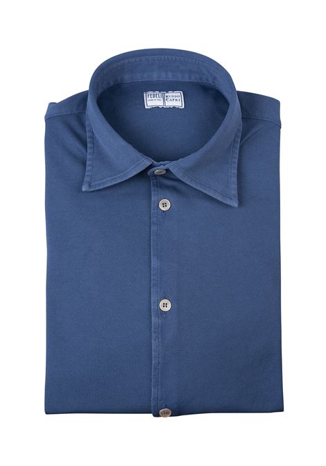 Teorema Shirt In Cobalt Blue Cotton Piqu? FEDELI | Shirts | 0283525