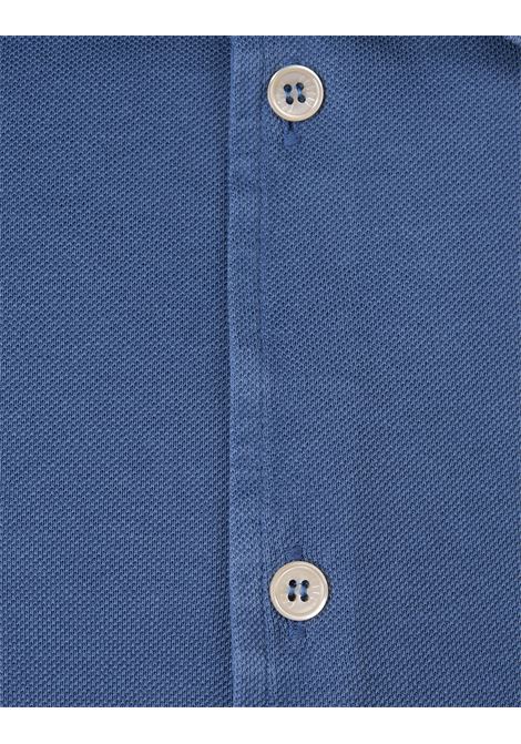 Camicia Teorema In Piquet Di Cotone Blu Cobalto FEDELI | 0283525