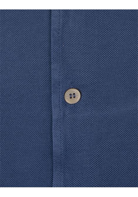 Camicia Teorema In Piquet Di Cotone Blu FEDELI | 0283917