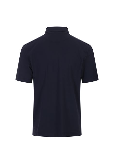 Short-Sleeved Polo Shirt In Navy Blue Cotton FEDELI | 0303626