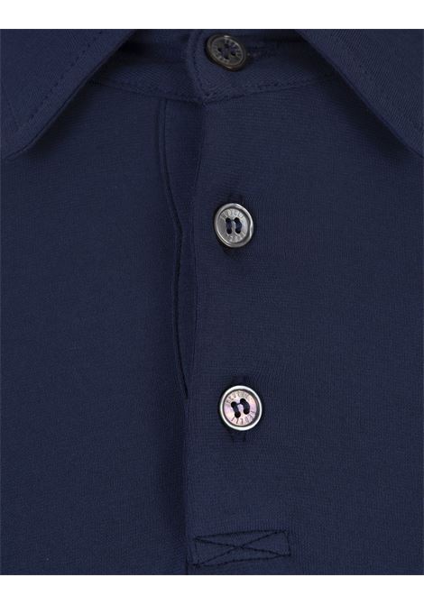 Short-Sleeved Polo Shirt In Dark Blue Cotton FEDELI | 030385