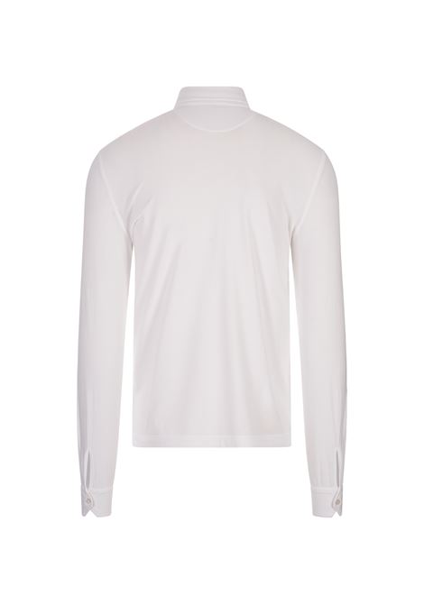 White Long Sleeve Polo Shirt FEDELI | 030741