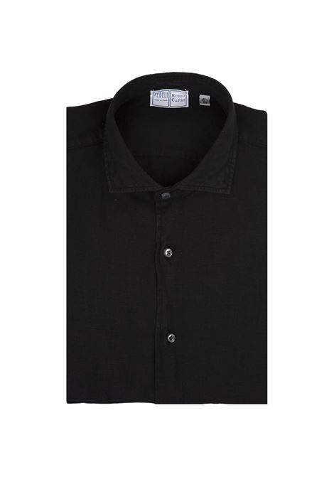 Nick Shirt In Black Linen FEDELI | Shirts | 050136