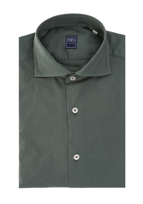 Camicia Sean In Panamino Verde FEDELI | 0507104
