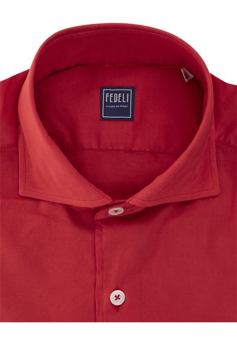 Red Lightweight Cotton Shirt FEDELI | 050787