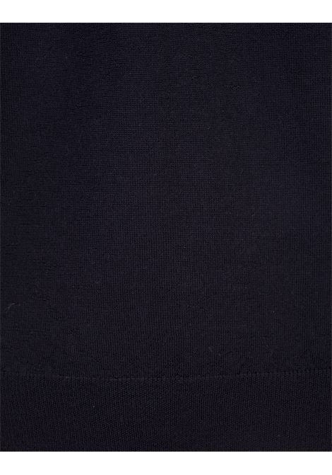Navy Blue Wool V-Neck Pullover FEDELI | 070116