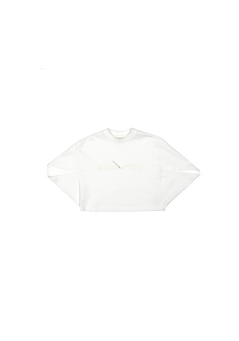 White Crop Top With Logo Lettering FENDI KIDS | JFI355-5V0F0TU9