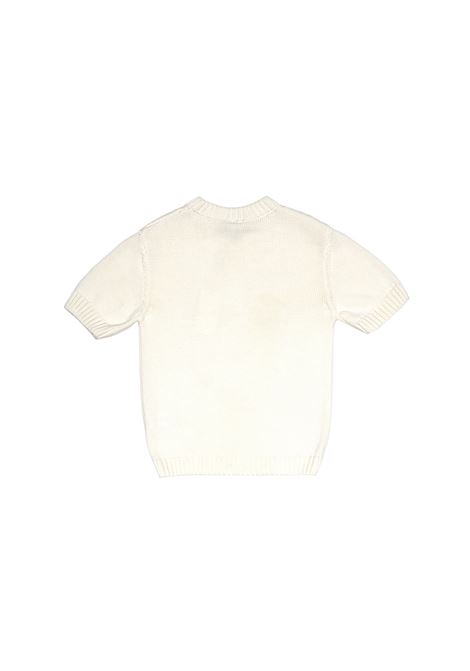 White Knitted T-Shirt with Monogram FENDI KIDS | JUG166-AQU2F0TU9