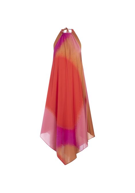 Multicolour Silk Asymmetrical Sleeveless Dress GIANLUCA CAPANNOLO | 24EA1162-20028/102/12