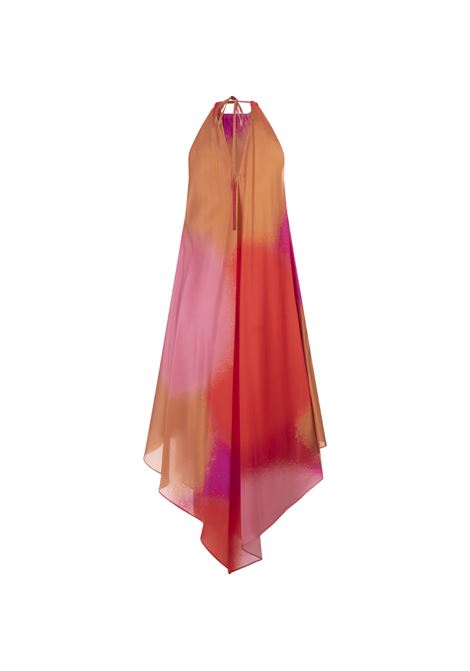 Multicolour Silk Asymmetrical Sleeveless Dress GIANLUCA CAPANNOLO | 24EA1162-20028/102/12
