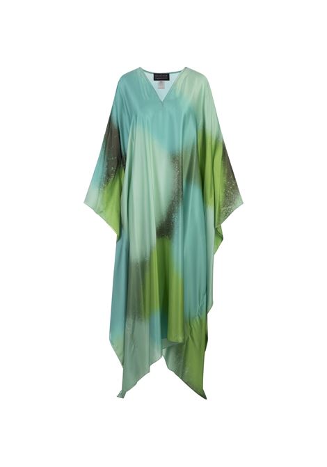 Long Silk Caftan in Shaded Green GIANLUCA CAPANNOLO | 24EAL65-20028/101/12