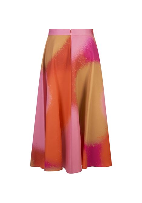 Printed Orange Silk Midi Skirt GIANLUCA CAPANNOLO | 24EP403-60028/102/29