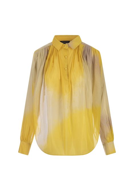 Yellow Silk Shirt with Gathering GIANLUCA CAPANNOLO | Shirts | 24ET06-10028/103/30