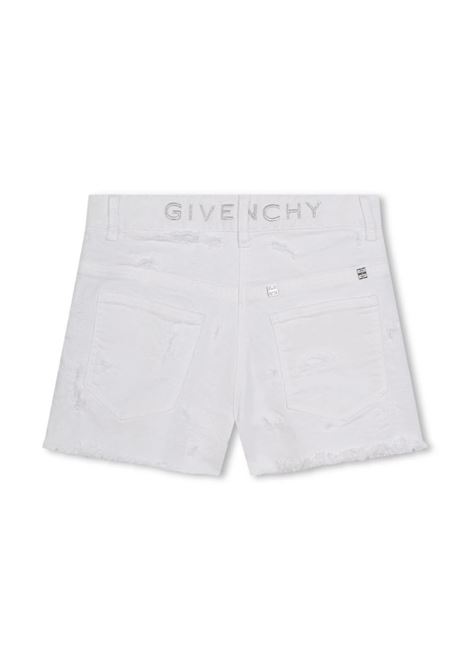 White Shorts With Worn Effect GIVENCHY KIDS | H3006410P