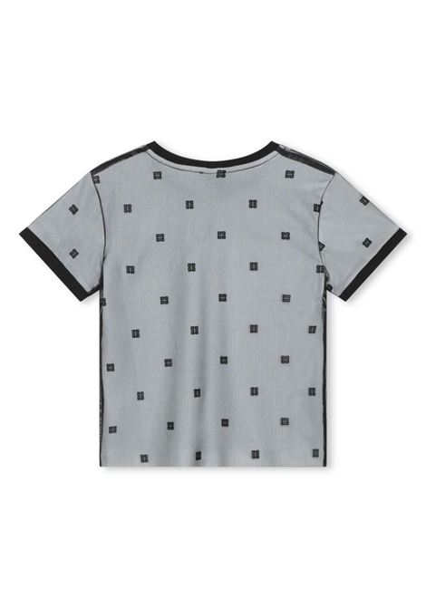 T-Shirt Nera Con Logo e Motivo 4G All-Over GIVENCHY KIDS | H3008509B
